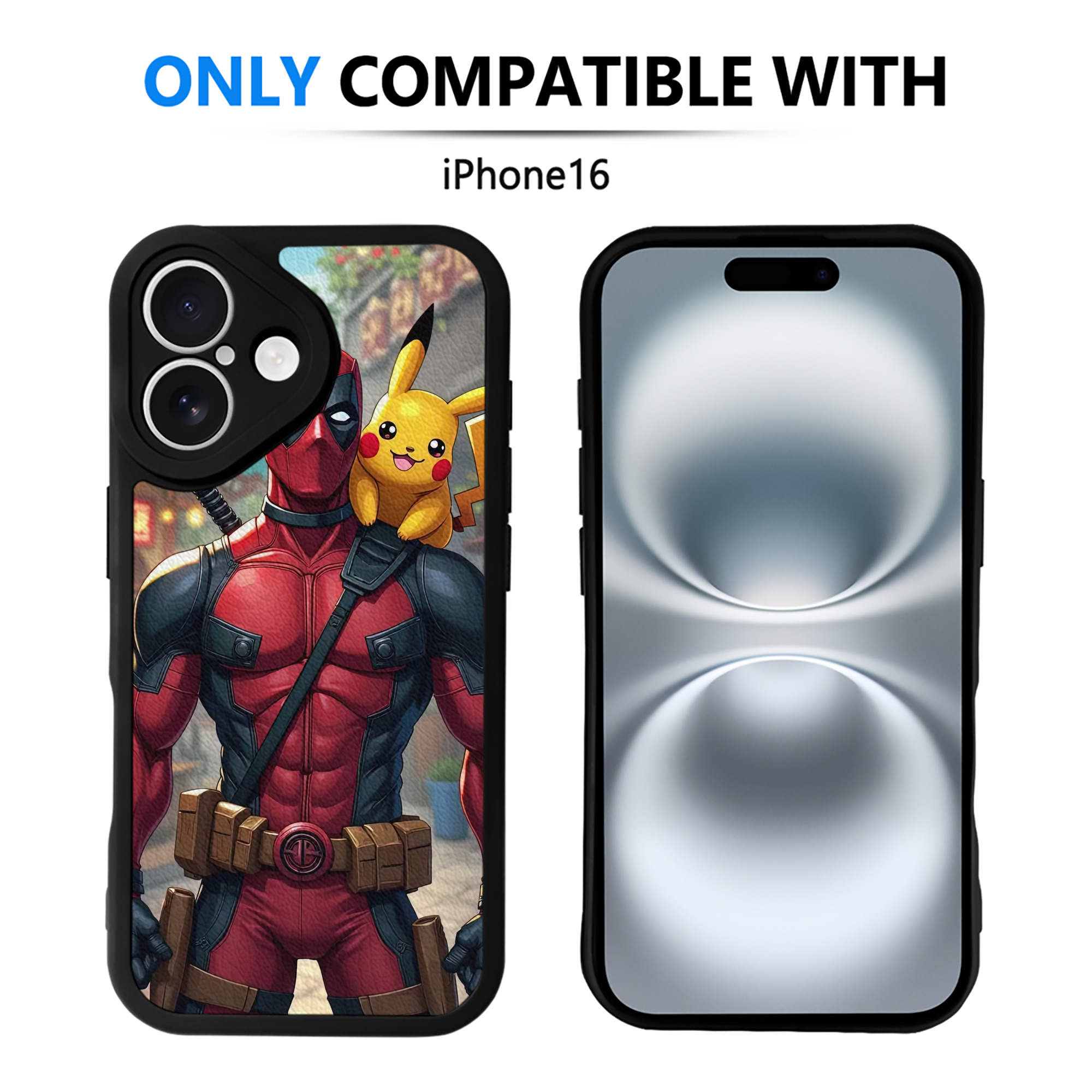（画像用） Deadpool デッドプール 【iPhone 16シリーズ対応】シリコンスマホケース（レザー調） 材質：シリコン